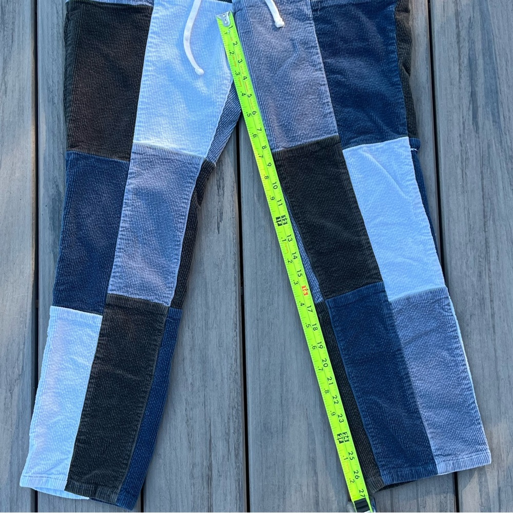 PacSun; Blue/Grey; Corduroy Patchwork Pants; Regular/Tapered; Unisex; Slim Med - Picture 6 of 9